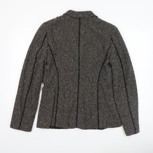 MaxMara Women's Black Tweed Wool Blend Tailored Blazer Size 12