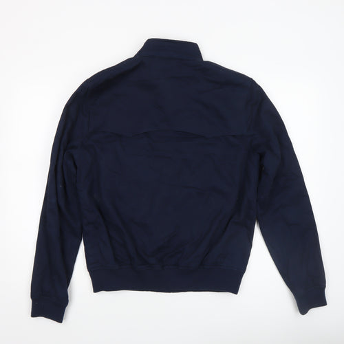 Topman Men's Blue Cotton Bomber Jacket Size S Stand-Up Collar Casual