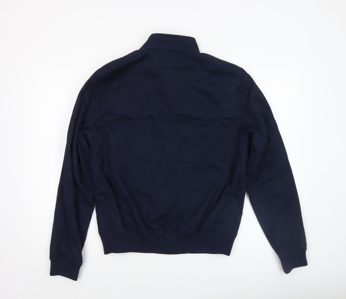 Topman Men's Blue Cotton Bomber Jacket Size S Stand-Up Collar Casual