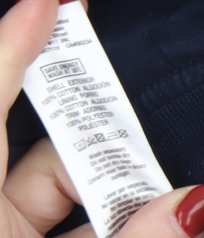 Topman Men's Blue Cotton Bomber Jacket Size S Stand-Up Collar Casual