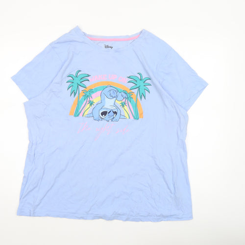 Disney Women’s Blue Stitch Nightshirt XL T-Shirt Style Cotton