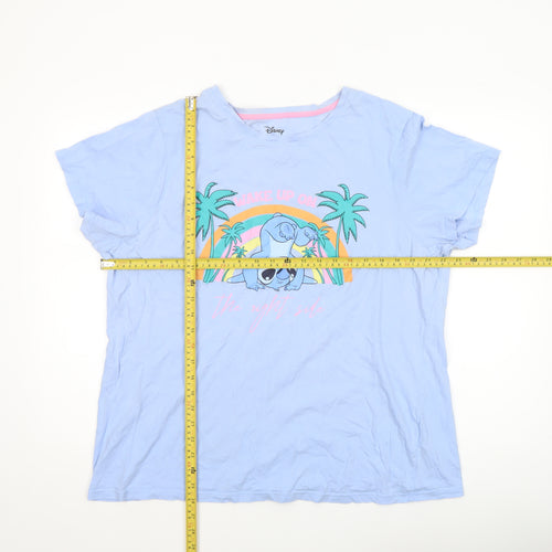 Disney Women’s Blue Stitch Nightshirt XL T-Shirt Style Cotton