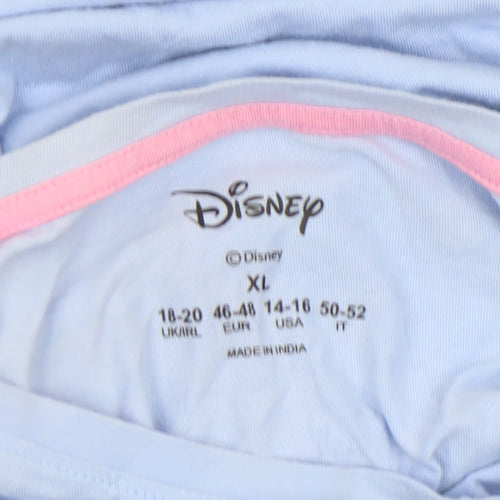 Disney Women’s Blue Stitch Nightshirt XL T-Shirt Style Cotton
