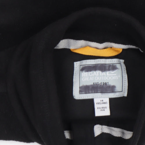 Regatta Boys Black Fleece Full Zip Jacket 14 Years Warm Lightweight Outdoor