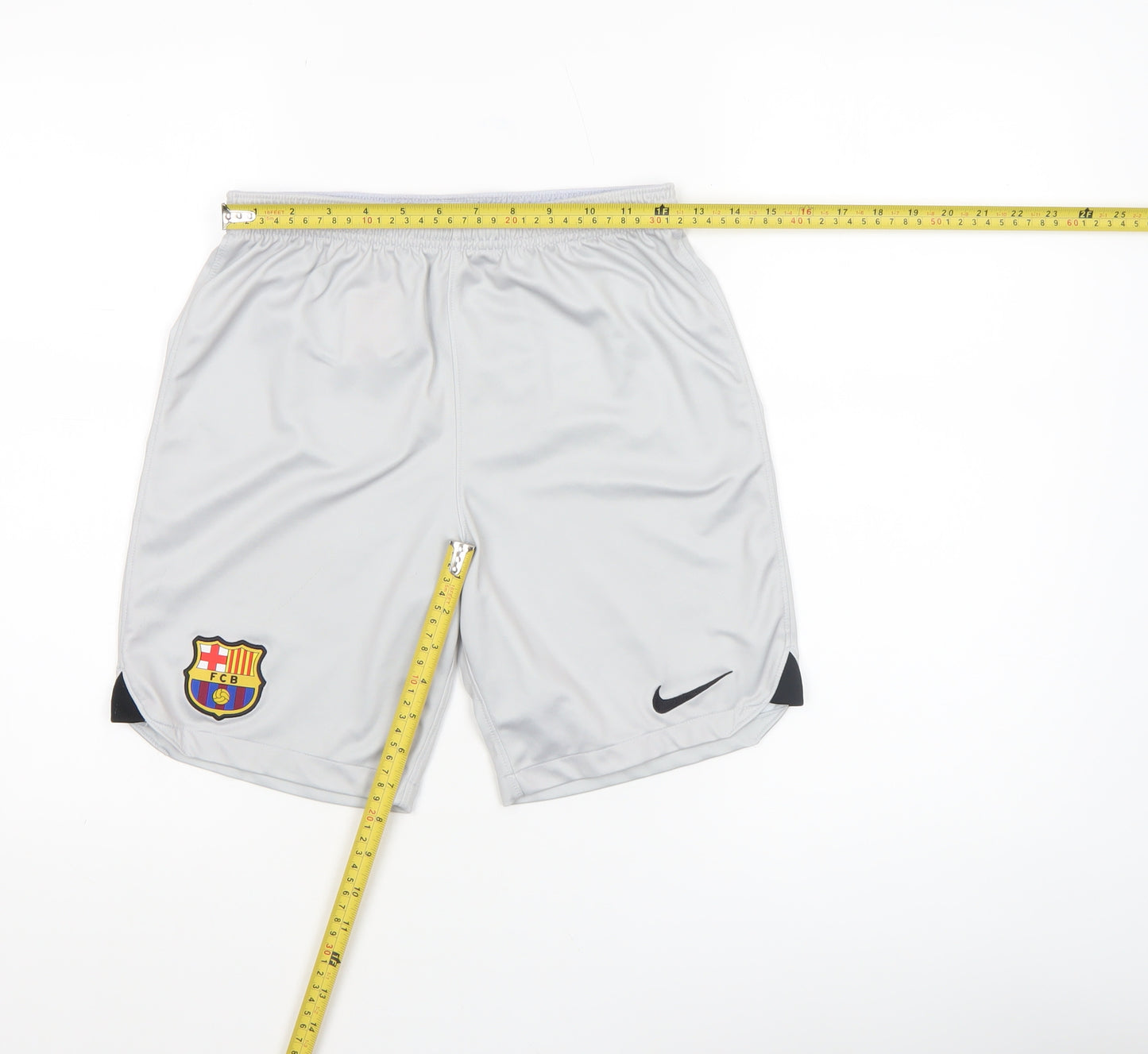 Nike Boys Grey FC Barcelona Dri-FIT Football Shorts Size 12 Years