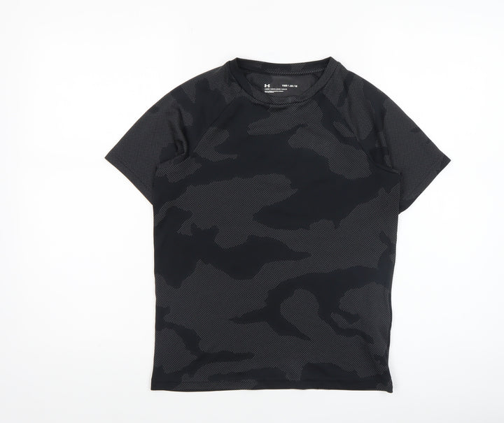 Under Armour Boys Black Camouflage Short Sleeve T-Shirt Size M
