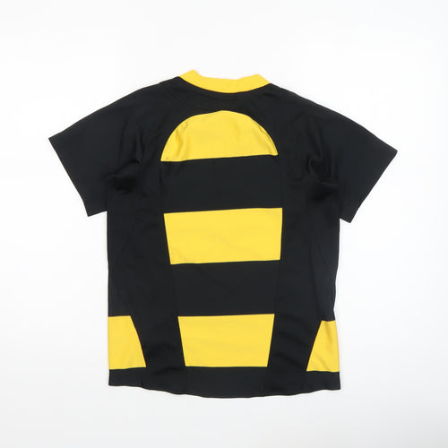Nike Boys Yellow Black Striped Dri-FIT Athletic Jersey T-Shirt 10-11 Years