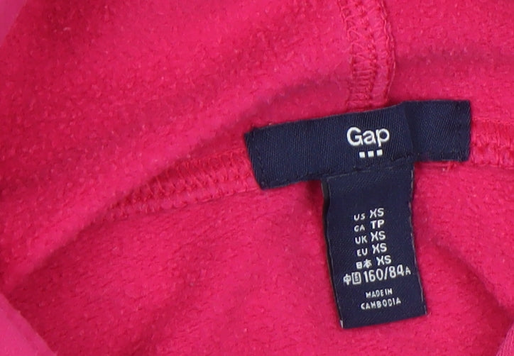 GAP Womens Pink Pullover Hoodie XS Cotton Blend Casual Sweatshirt