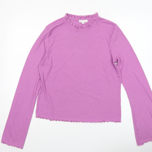 Nice & Chic Women’s Purple Mock Neck Long Sleeve Jersey Top Size 2XS