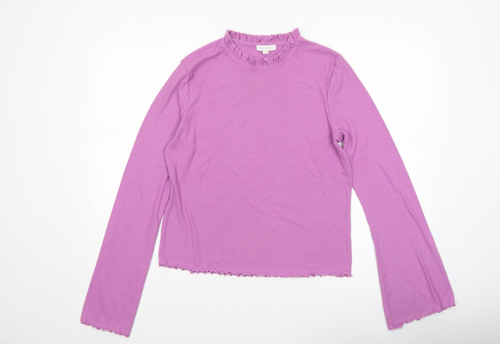 Nice & Chic Women’s Purple Mock Neck Long Sleeve Jersey Top Size 2XS