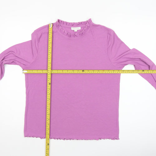 Nice & Chic Women’s Purple Mock Neck Long Sleeve Jersey Top Size 2XS