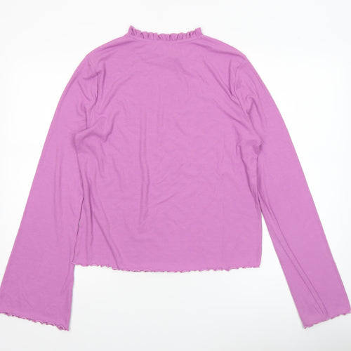 Nice & Chic Women’s Purple Mock Neck Long Sleeve Jersey Top Size 2XS