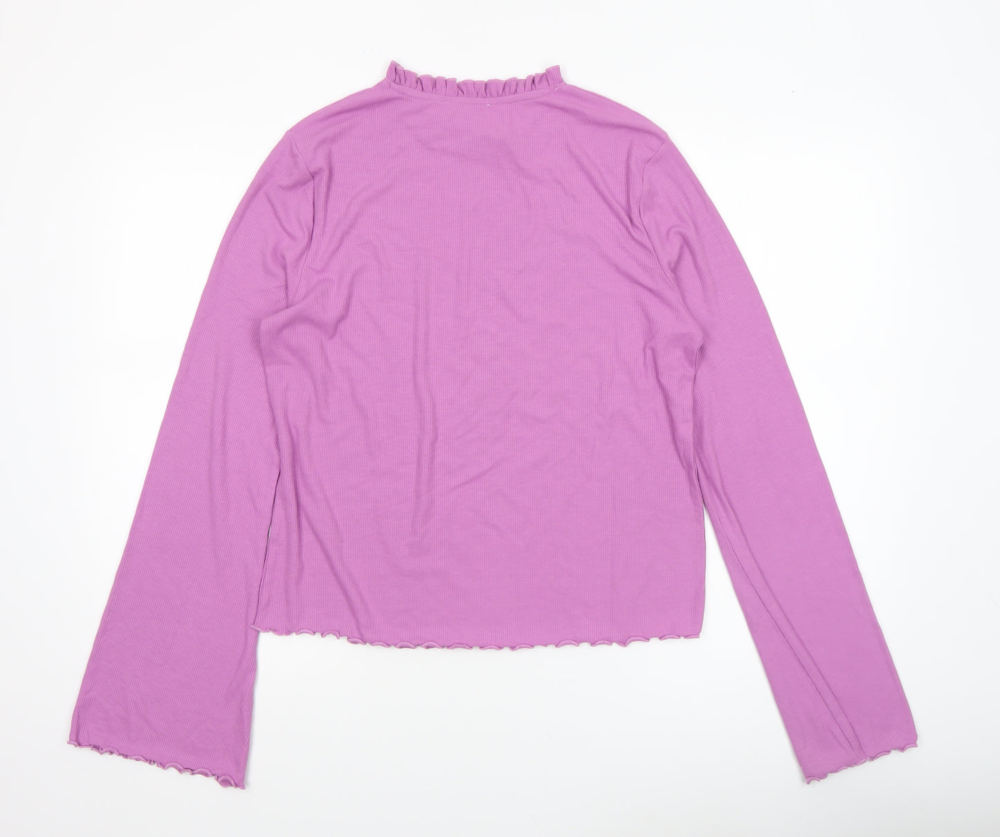 Nice & Chic Women’s Purple Mock Neck Long Sleeve Jersey Top Size 2XS