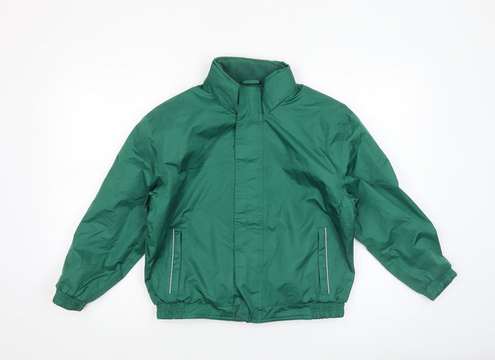 O'Neills Boys Green 9-10 Years Lined Windbreaker Jacket with Zip Pockets