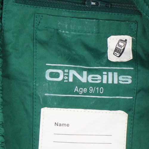 O'Neills Boys Green 9-10 Years Lined Windbreaker Jacket with Zip Pockets