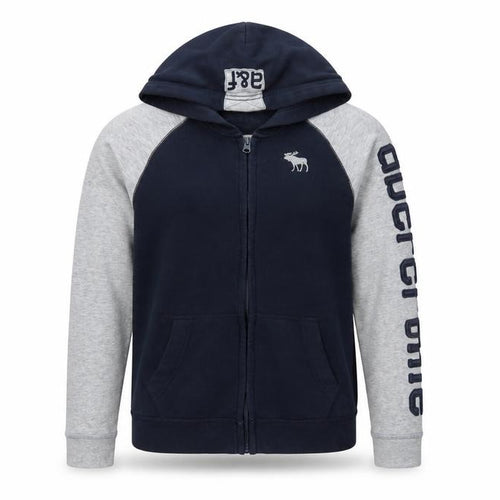Abercrombie Kids Boys Blue Full Zip Hoodie 13-14 Years Logo Fleece
