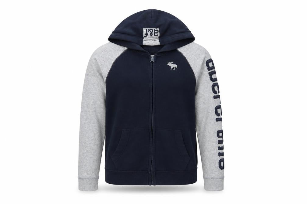 Abercrombie Kids Boys Blue Full Zip Hoodie 13-14 Years Logo Fleece