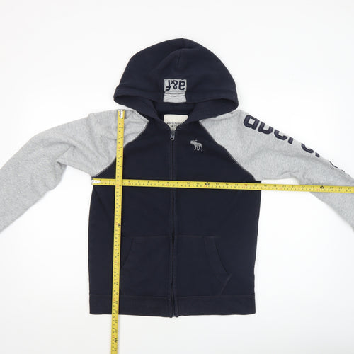 Abercrombie Kids Boys Blue Full Zip Hoodie 13-14 Years Logo Fleece