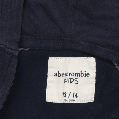 Abercrombie Kids Boys Blue Full Zip Hoodie 13-14 Years Logo Fleece