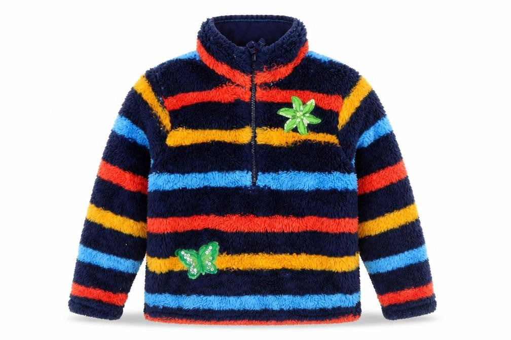 Front view of Mountain Warehouse girls’ multicoloured 5-6 years fleece pullover sweatshirt