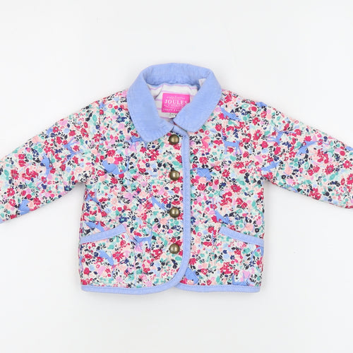 Joules Unisex Baby Multicoloured Quilted Floral Jacket 0-3 Months