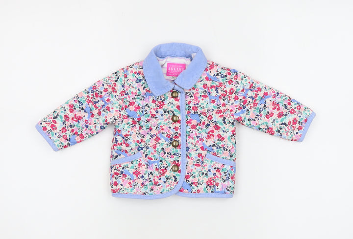 Joules Unisex Baby Multicoloured Quilted Floral Jacket 0-3 Months