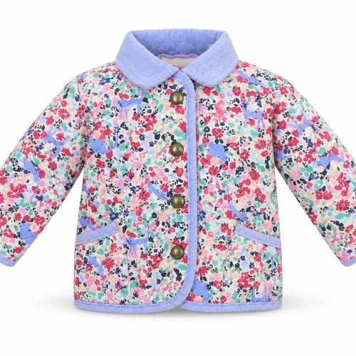 Joules Unisex Baby Multicoloured Quilted Floral Jacket 0-3 Months