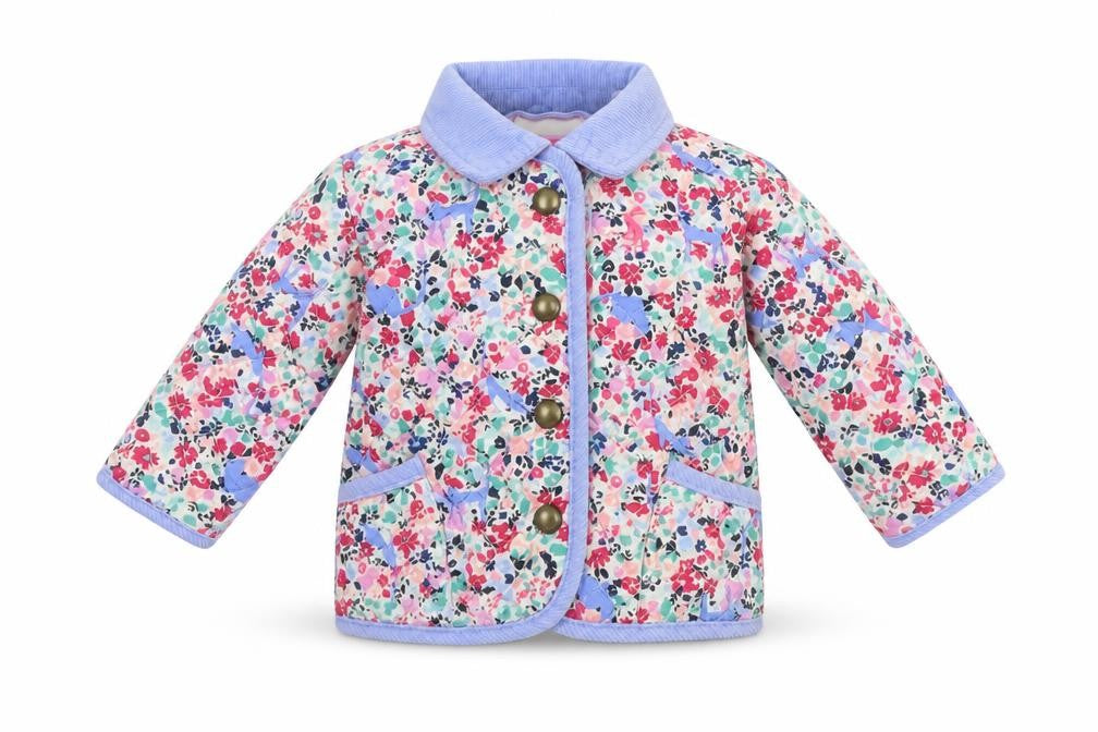 Joules Unisex Baby Multicoloured Quilted Floral Jacket 0-3 Months