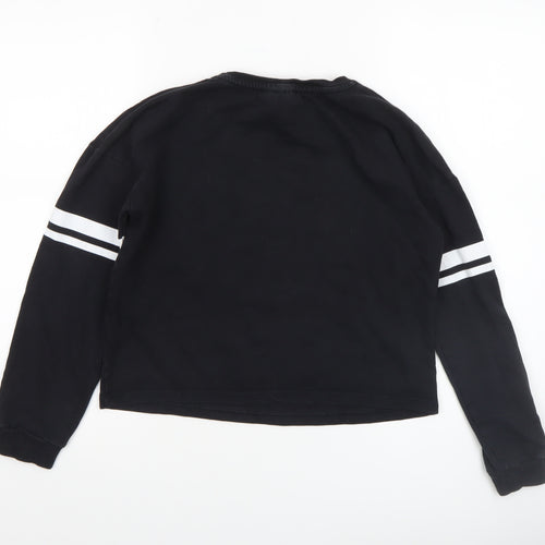 Disney Girls Black Mickey Mouse Sequin Pullover Sweatshirt 11-12 Years