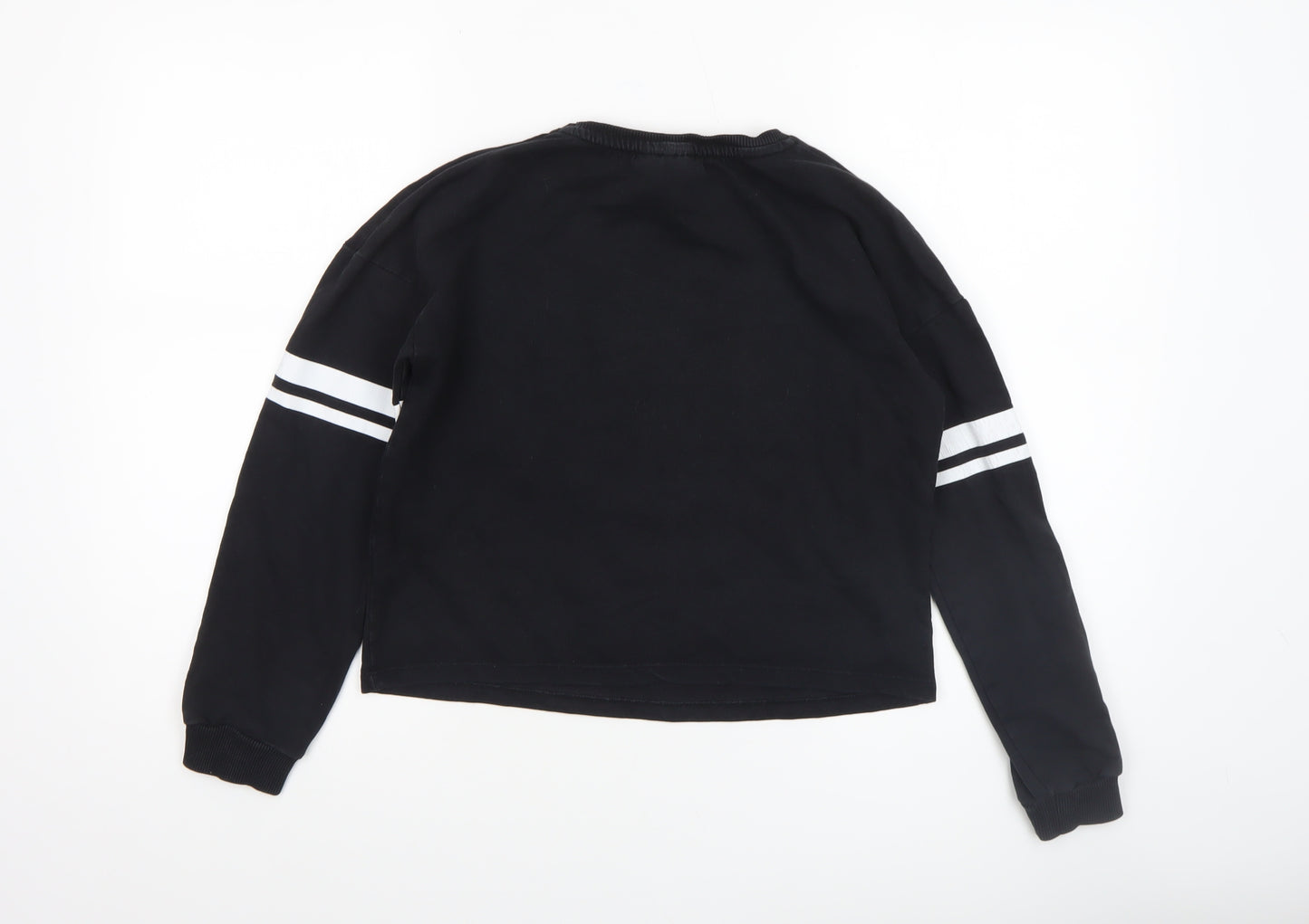 Disney Girls Black Mickey Mouse Sequin Pullover Sweatshirt 11-12 Years
