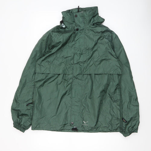 Rainbird Men's Green S Waterproof Hooded Rain Jacket Outdoor Coat
