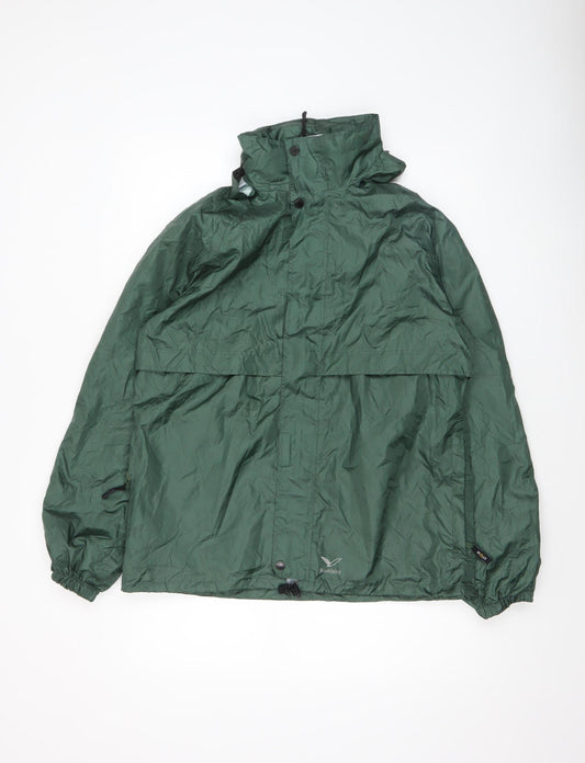 Rainbird Men's Green S Waterproof Hooded Rain Jacket Outdoor Coat