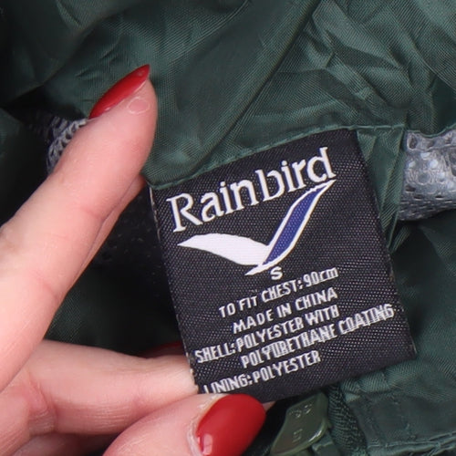 Rainbird Men's Green S Waterproof Hooded Rain Jacket Outdoor Coat