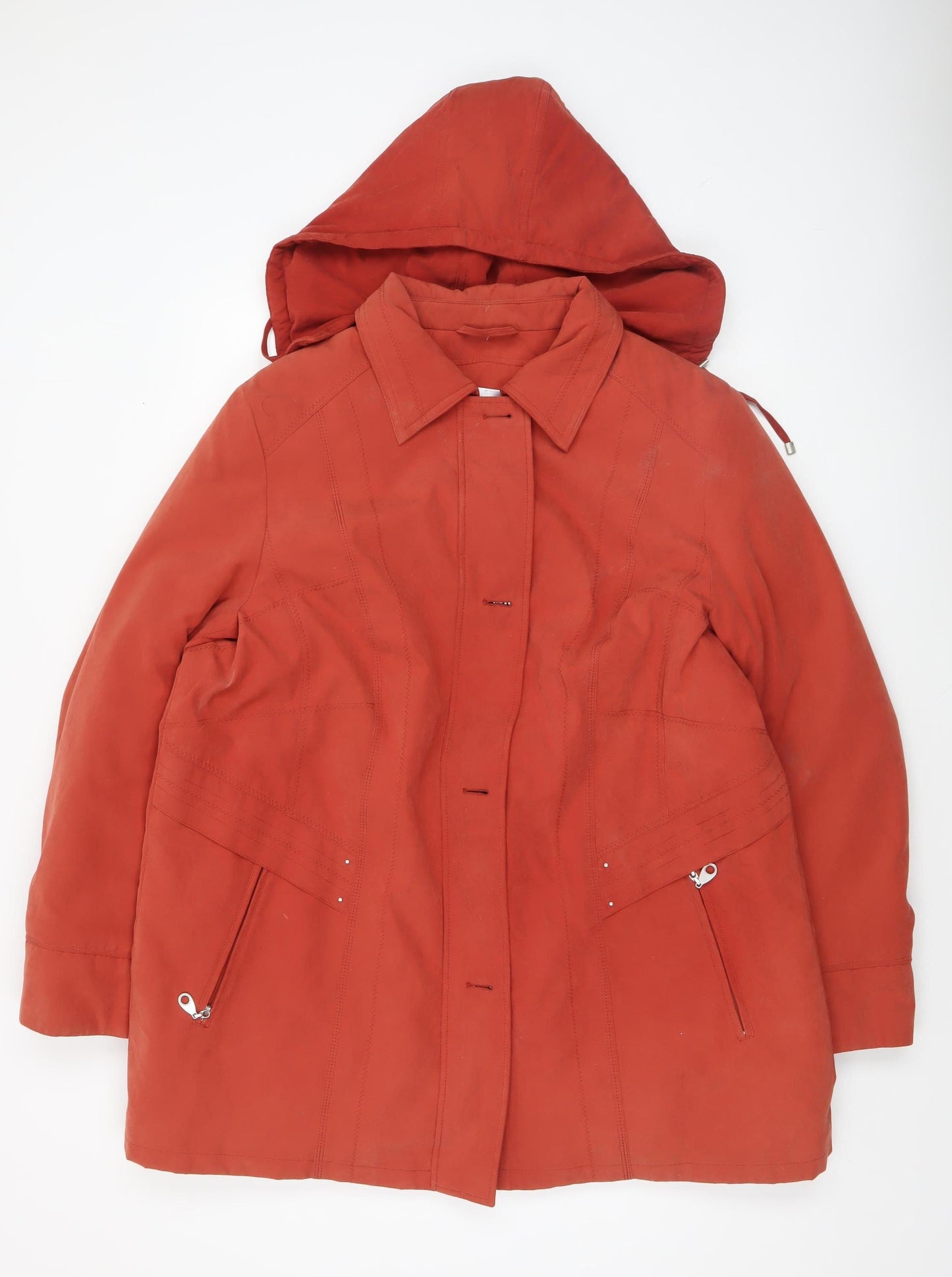 Cotswold Collections Women's Red Hooded Parka Coat Size 18
