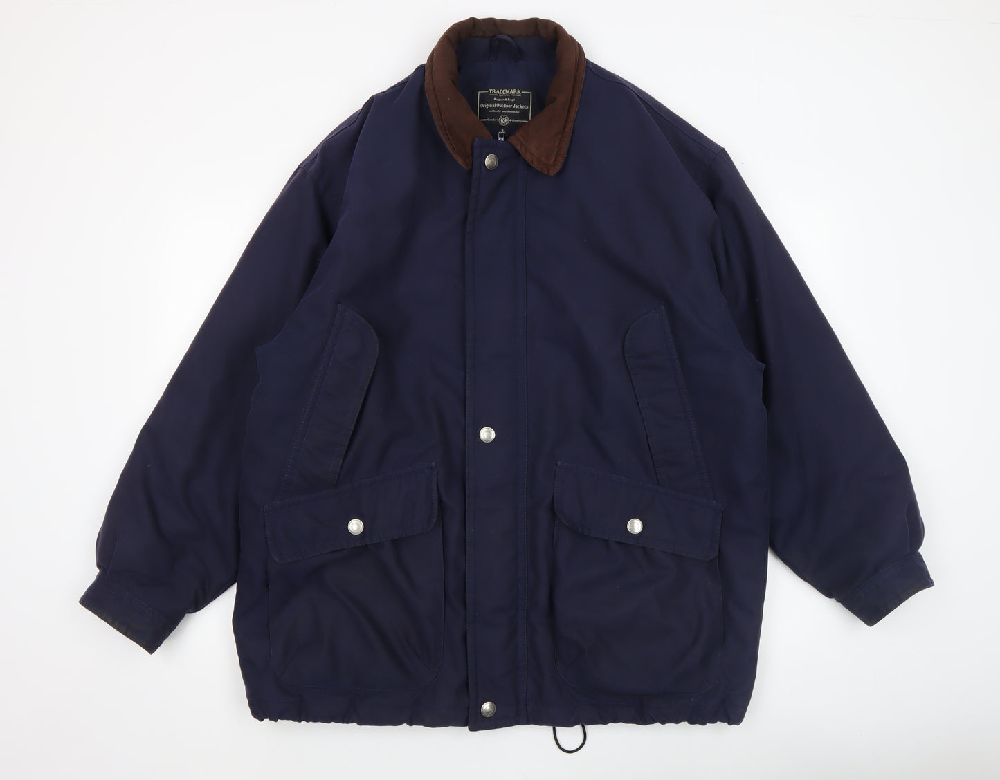 Trademark Men's Blue L Outdoor Jacket Corduroy Collar Lined Waterproof