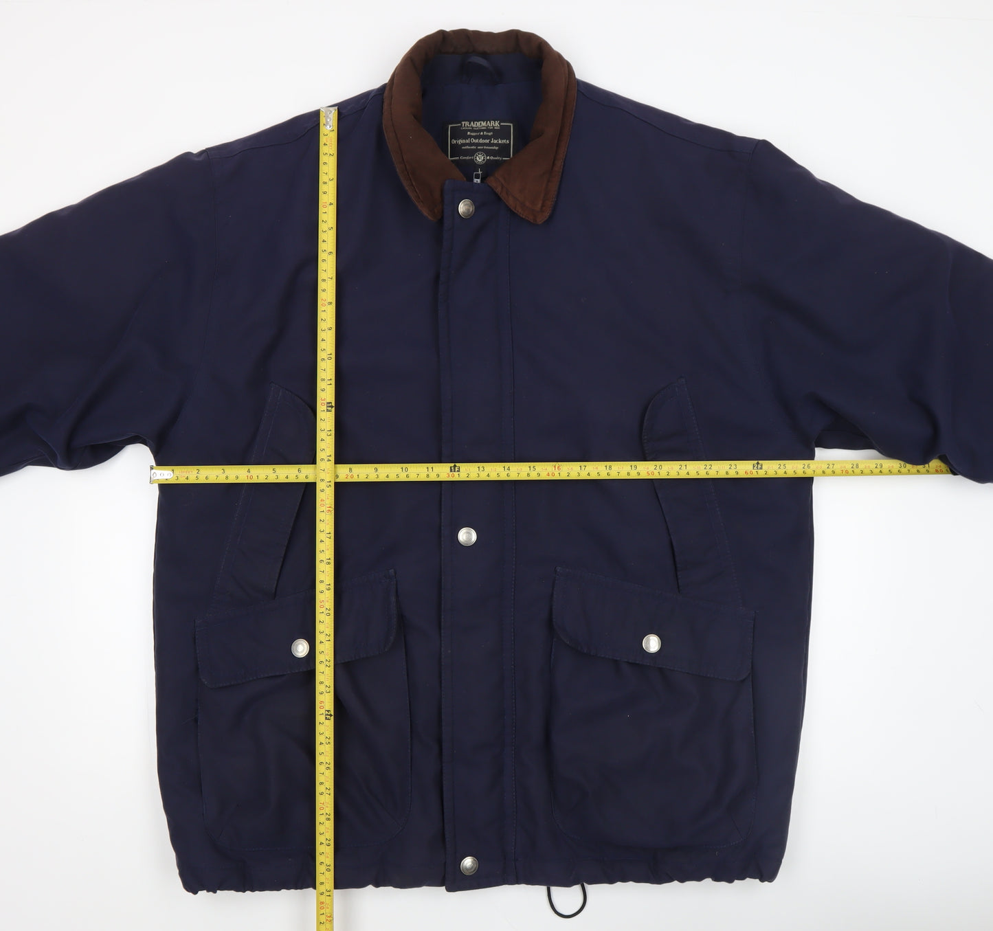 Trademark Men's Blue L Outdoor Jacket Corduroy Collar Lined Waterproof