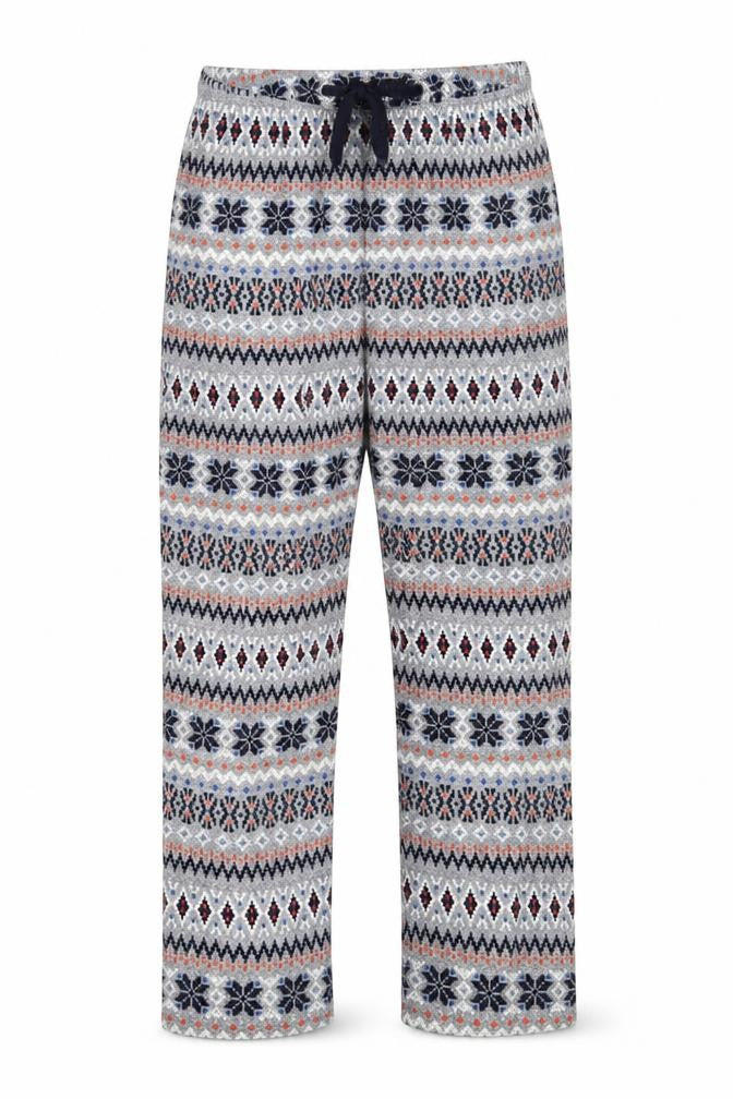 Next Men's XL Fair Isle Grey Lounge Pants Polyester Winter Wear