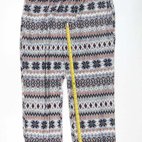 Next Men's XL Fair Isle Grey Lounge Pants Polyester Winter Wear
