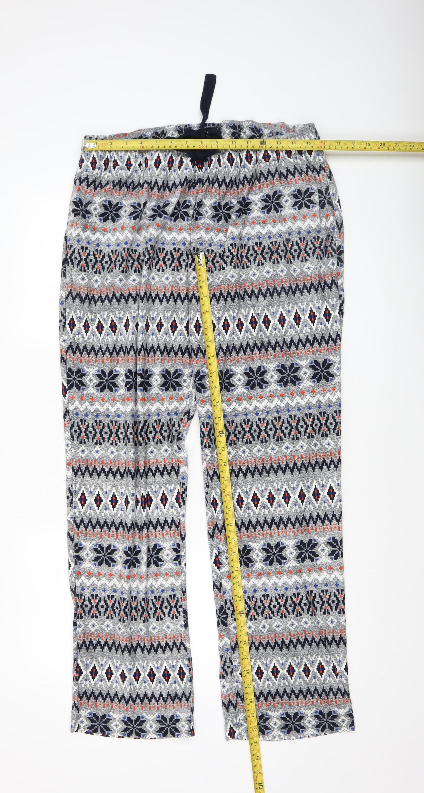 Next Men's XL Fair Isle Grey Lounge Pants Polyester Winter Wear