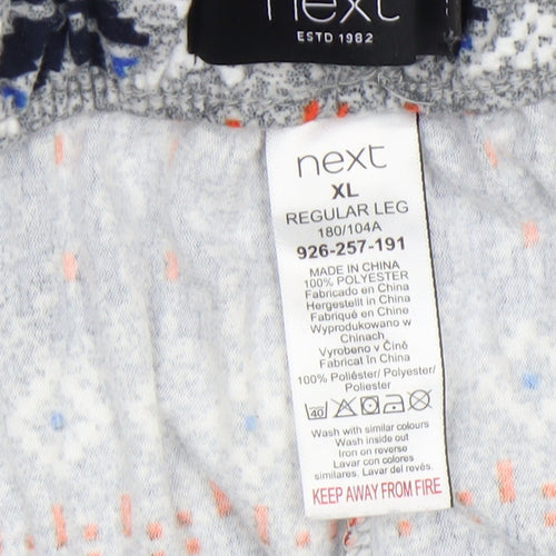Next Men's XL Fair Isle Grey Lounge Pants Polyester Winter Wear
