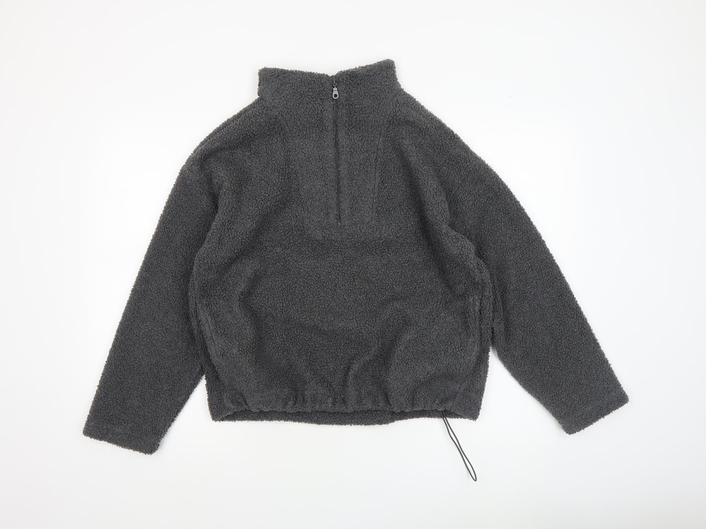 New Look Women’s Grey 1/4 Zip Fleece Pullover Sweatshirt Size S
