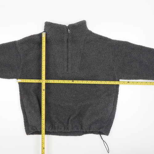 New Look Women’s Grey 1/4 Zip Fleece Pullover Sweatshirt Size S