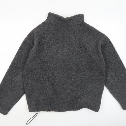 New Look Women’s Grey 1/4 Zip Fleece Pullover Sweatshirt Size S