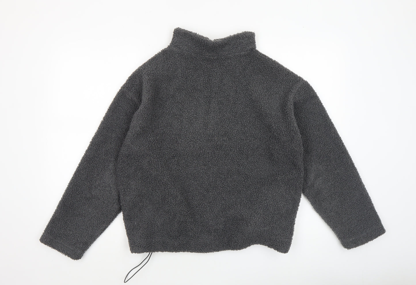 New Look Women’s Grey 1/4 Zip Fleece Pullover Sweatshirt Size S