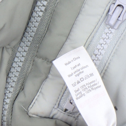 George Baby Unisex Green Puffer Gilet 3-6 Months Polyester Lined Zip Vest