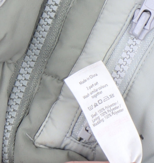 George Baby Unisex Green Puffer Gilet 3-6 Months Polyester Lined Zip Vest