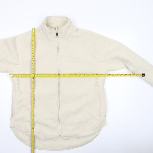 H&M Move Women Ivory Fleece Full Zip Jacket Size 12