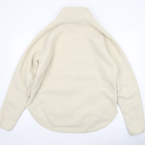 H&M Move Women Ivory Fleece Full Zip Jacket Size 12