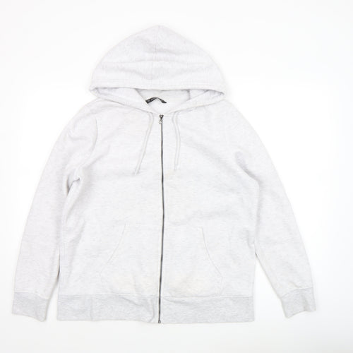Dunnes Women’s Grey Full Zip Hoodie Size M Polyester Cotton Blend