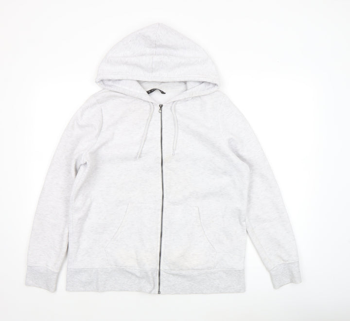 Dunnes Women’s Grey Full Zip Hoodie Size M Polyester Cotton Blend